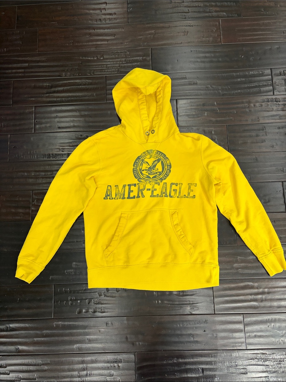 American Eagle Outfitters Bright Yellow Graphic Hoodie